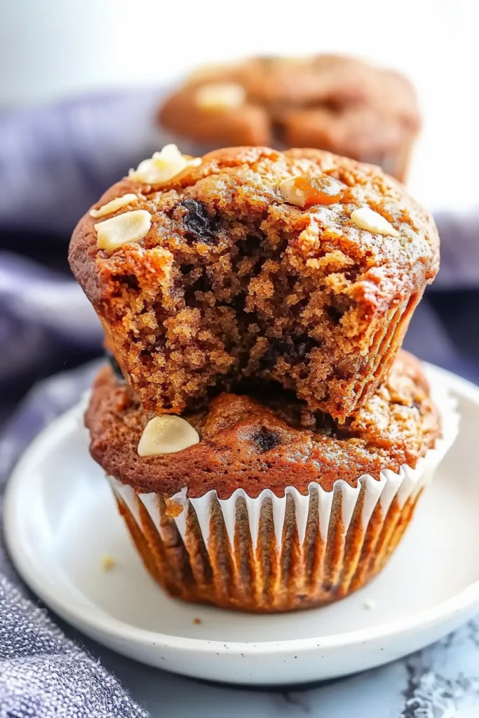 Close-up of muffins highlighting their golden crust and crunchy almond pieces