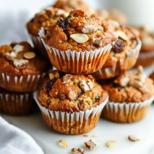Batch of homemade muffins with nutty topping arranged neatly on a serving plate