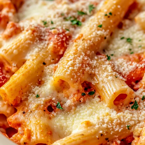 Olive Garden Five Cheese Ziti Al Forno served hot with bubbling cheese