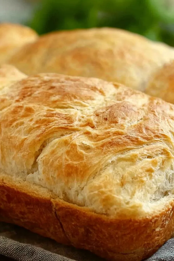 Golden-brown loaves with soft texture displayed on kitchen towel