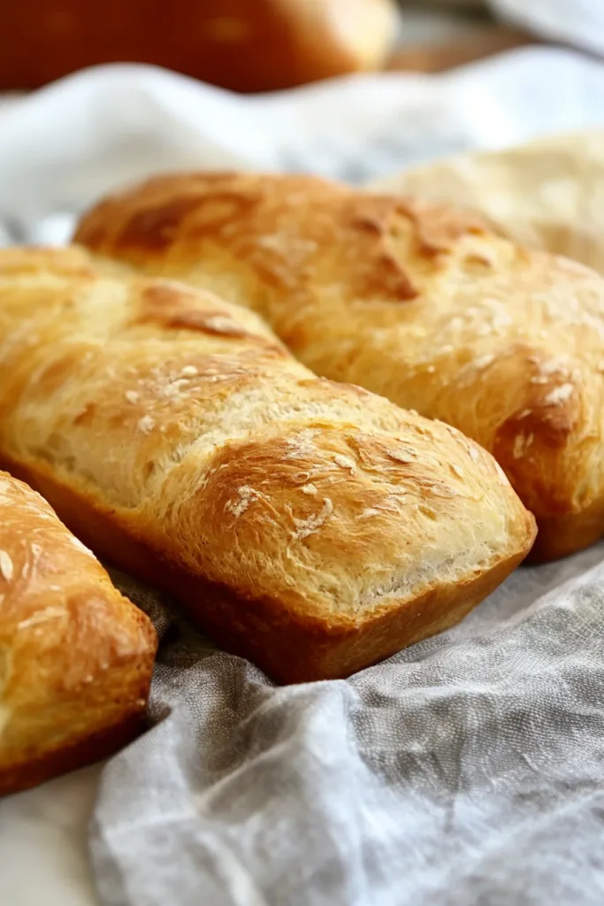 Warm bread highlighting airy crumb and crisp edges