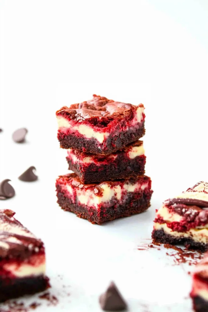 Arrangement of dessert squares showcasing layered design and rich tones.