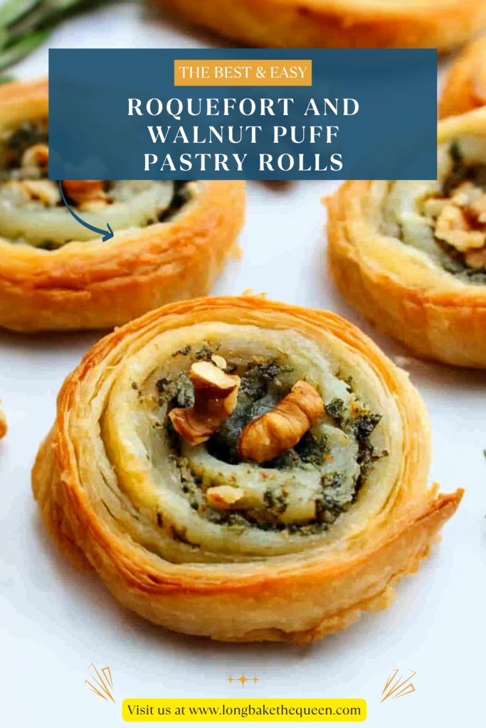 Roquefort and Walnut Puff Pastry Rolls