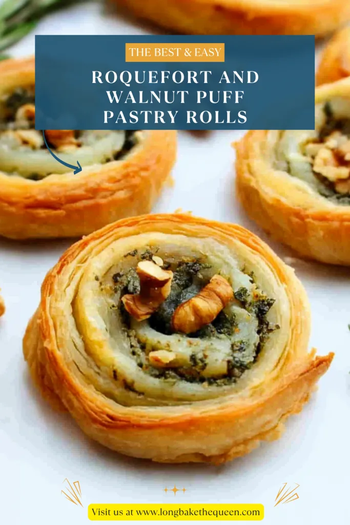 Roquefort and Walnut Puff Pastry Rolls
