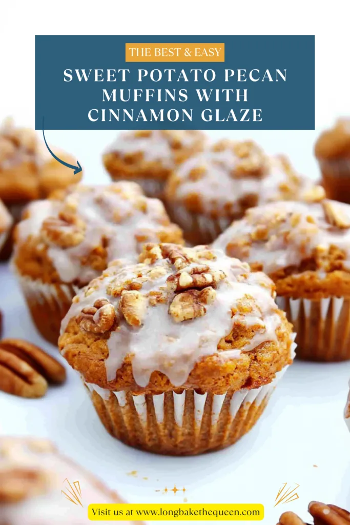 Sweet Potato Pecan Muffins with Cinnamon Glaze