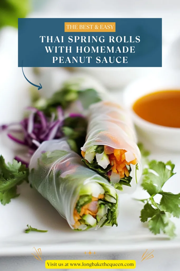 Thai Spring Rolls With Homemade Peanut Sauce