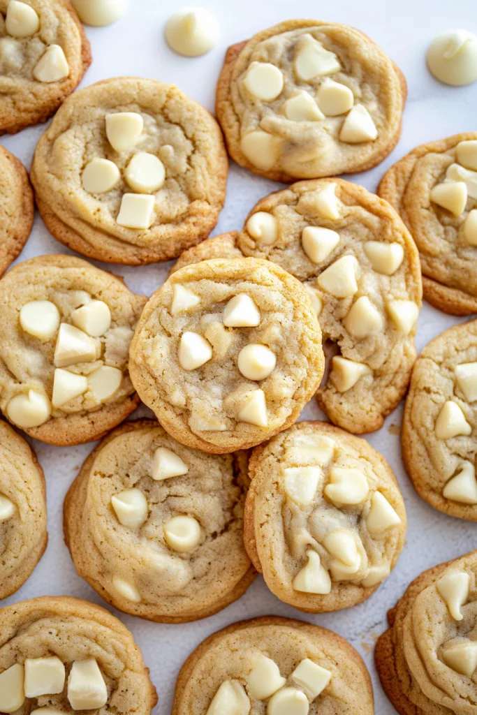 Soft and chewy cookies packed with creamy white chocolate morsels