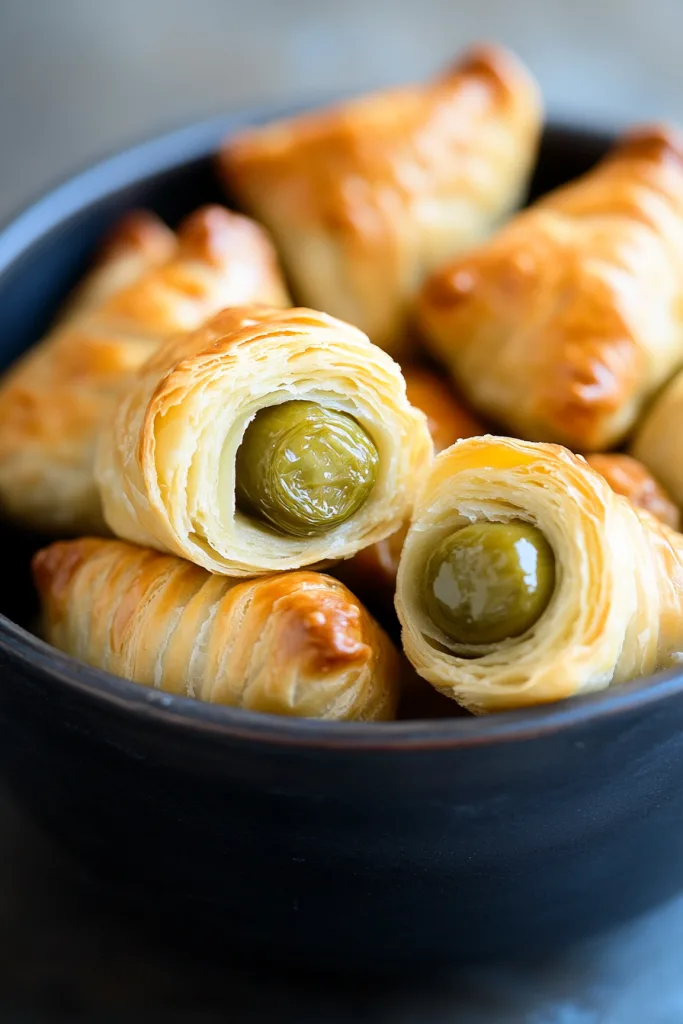 Warm, flaky pastry snacks presented in a casual serving bowl.