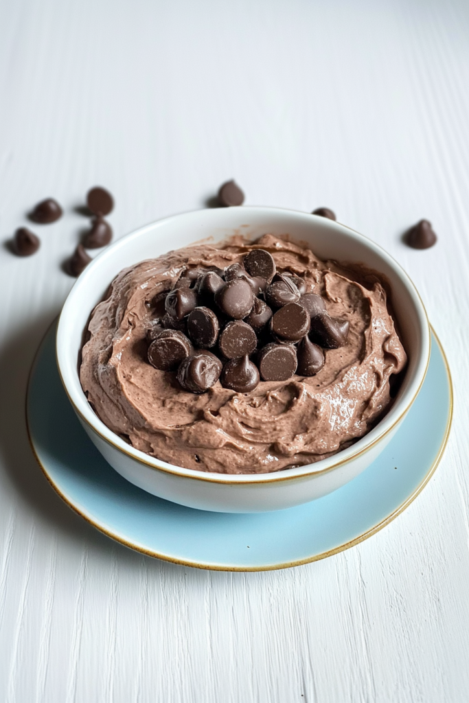 Serving bowl of chocolate dip paired with light crackers.