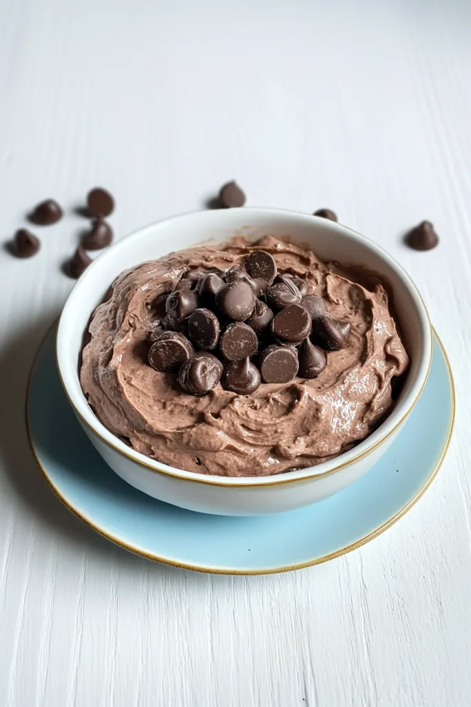 Serving bowl of chocolate dip paired with light crackers.