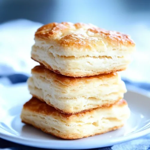 Stack of airy, buttery pastries highlighting their flaky texture.