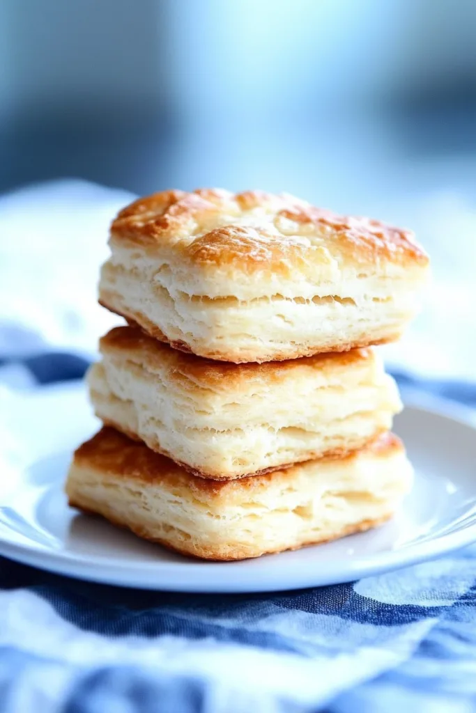 Stack of airy, buttery pastries highlighting their flaky texture.
