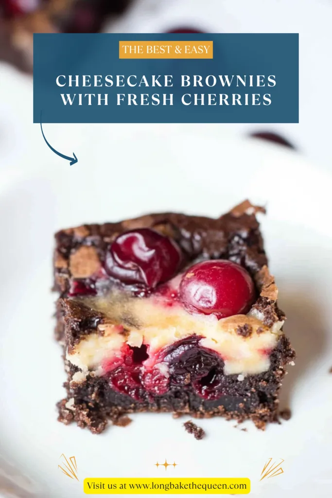 Cheesecake Brownies With Fresh Cherries