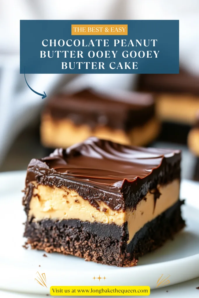 Chocolate Peanut Butter Ooey Gooey Butter Cake