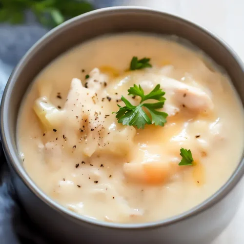 Rich, hearty soup highlighting its smooth texture and rustic presentation.