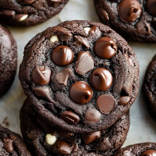 Close‑up of chewy cookies highlighting glossy chunks.