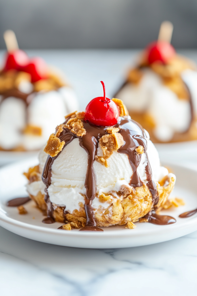 Dessert highlighting the contrast of creamy ice cream, crunchy crust, and vibrant raspberries.