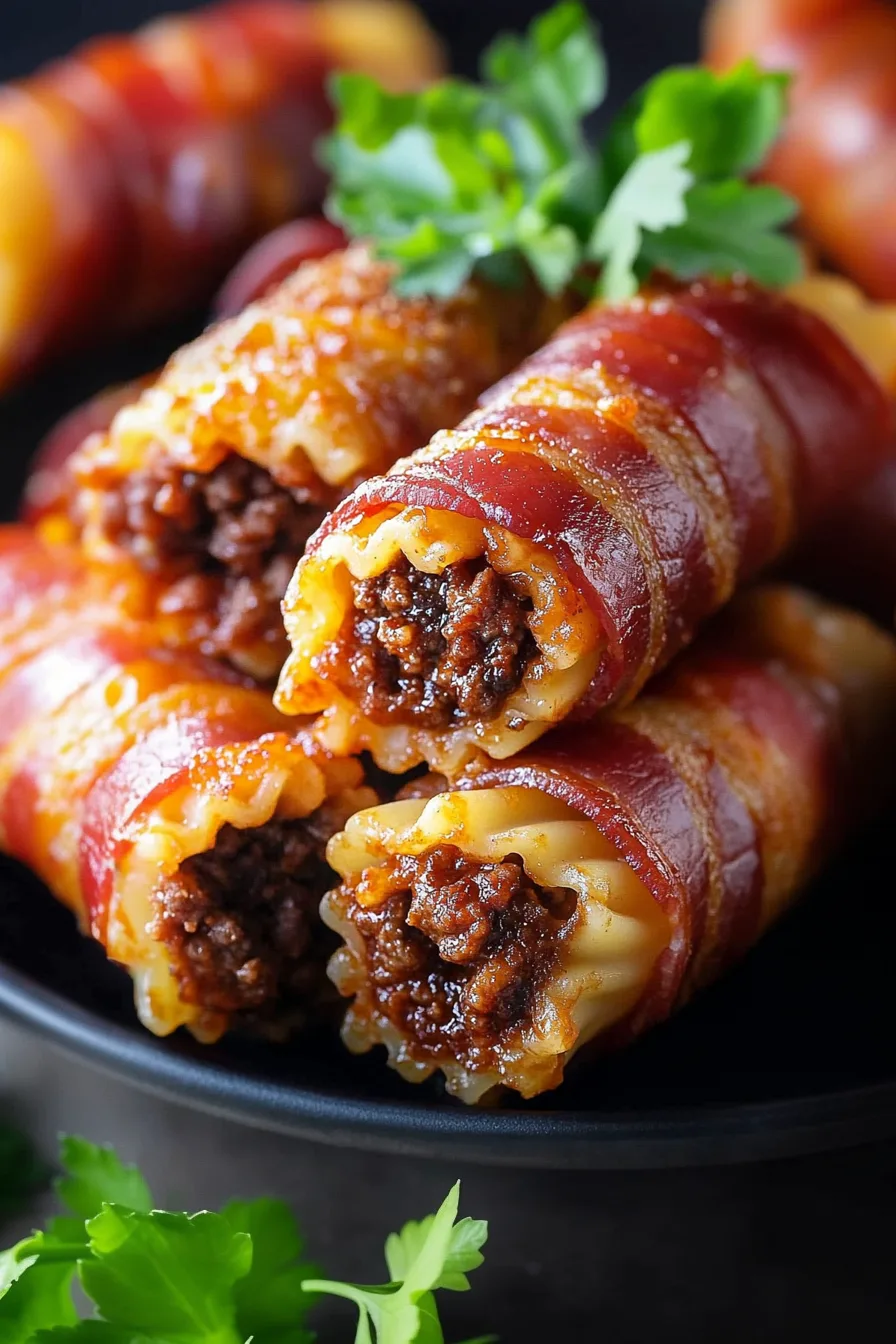 Golden baked shells showing ruffled pasta edges and rich filling inside.