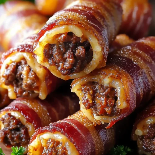 Final dish of oven-baked pasta shells with smoky bacon and hearty meat filling.