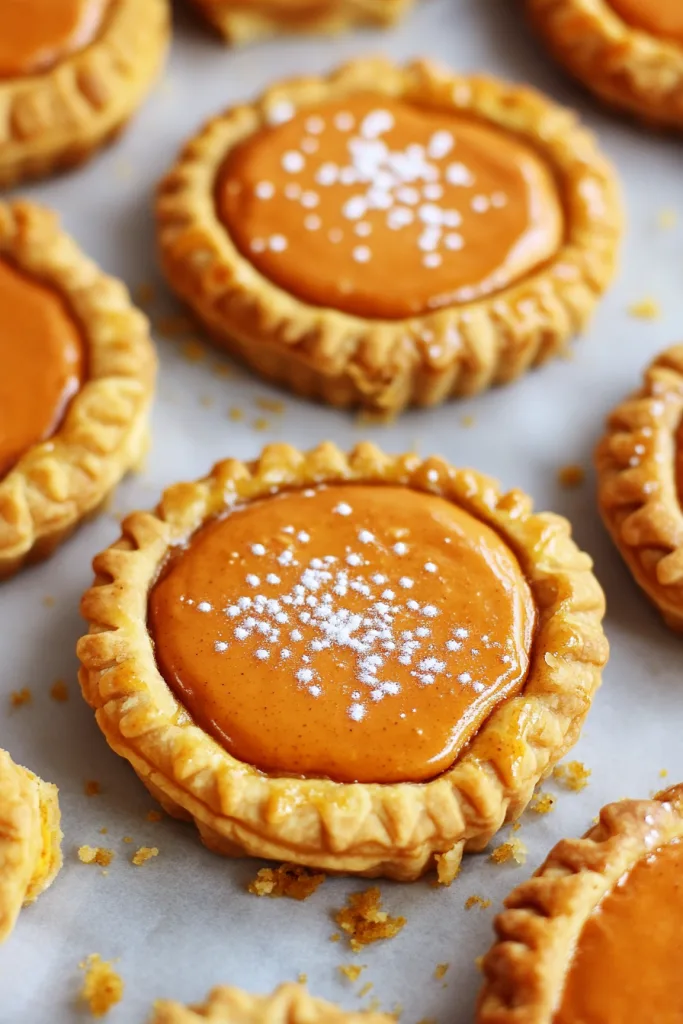 Festive baked treats with a warm pumpkin filling and delicate sugar topping.