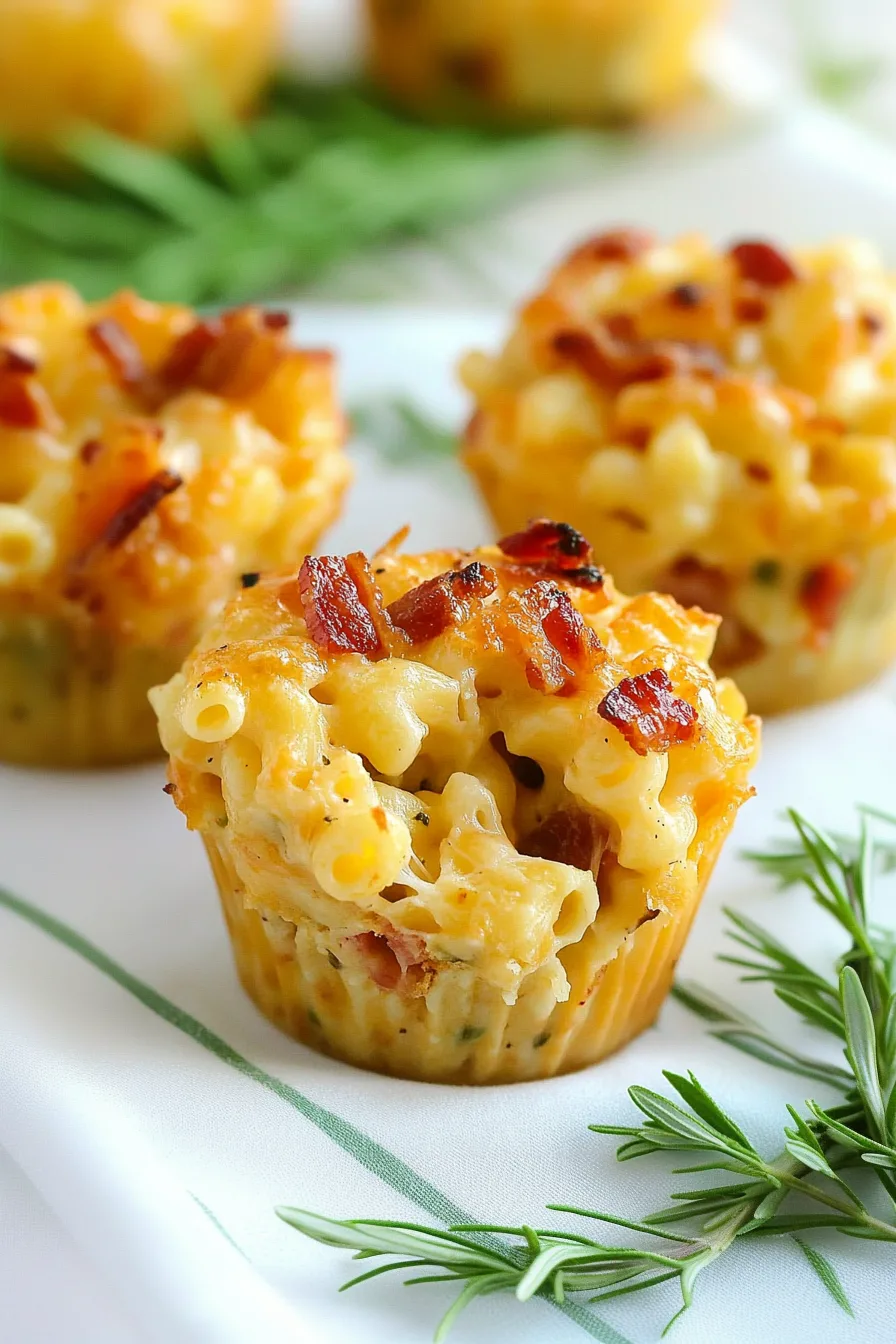 Golden mac and cheese bites in paper liners