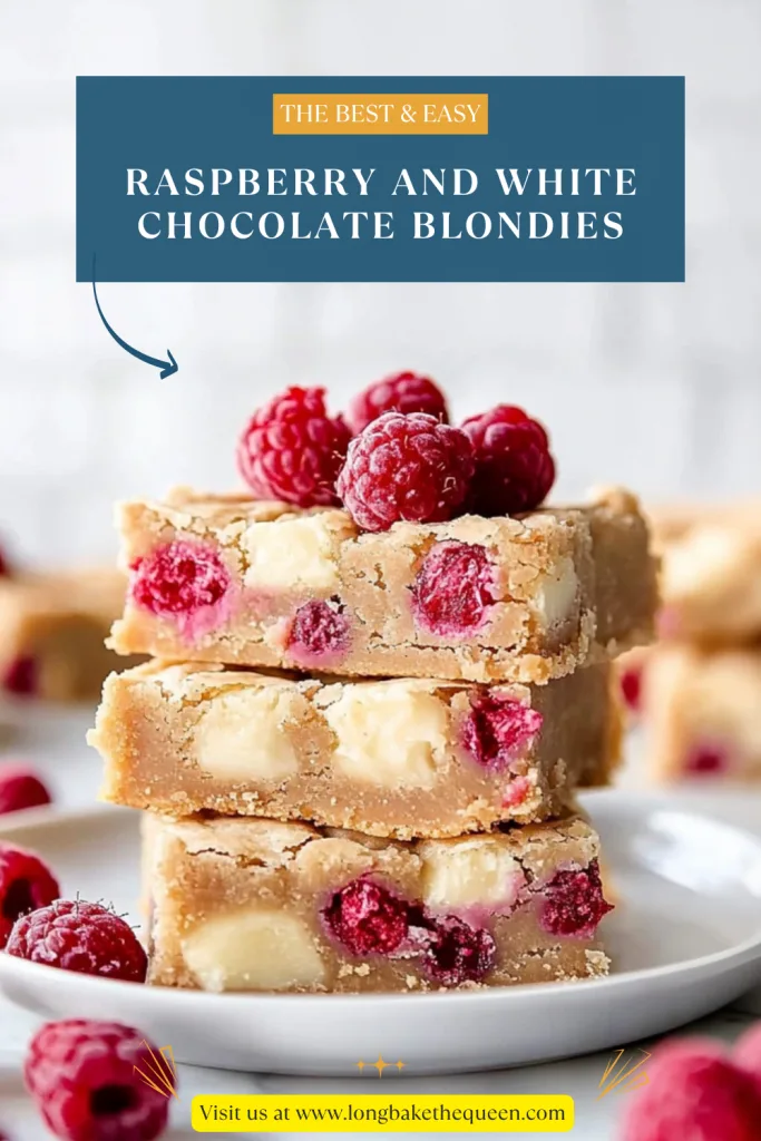 Raspberry and White Chocolate Blondies