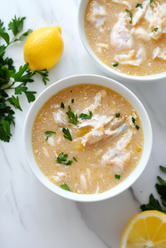 Two bowls of creamy orange-tinted soup garnished with fresh herbs.