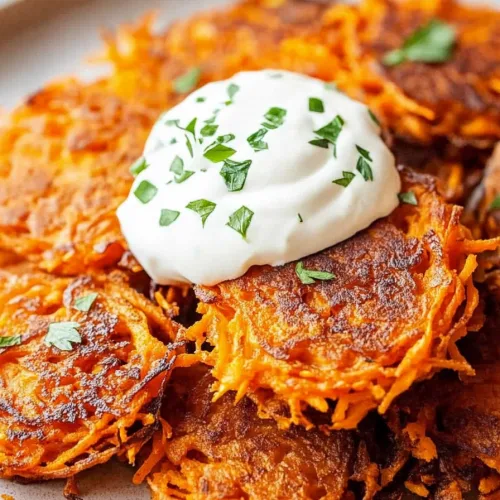 Warm, crunchy patties arranged neatly, sauce melting slightly into the crisp layers.