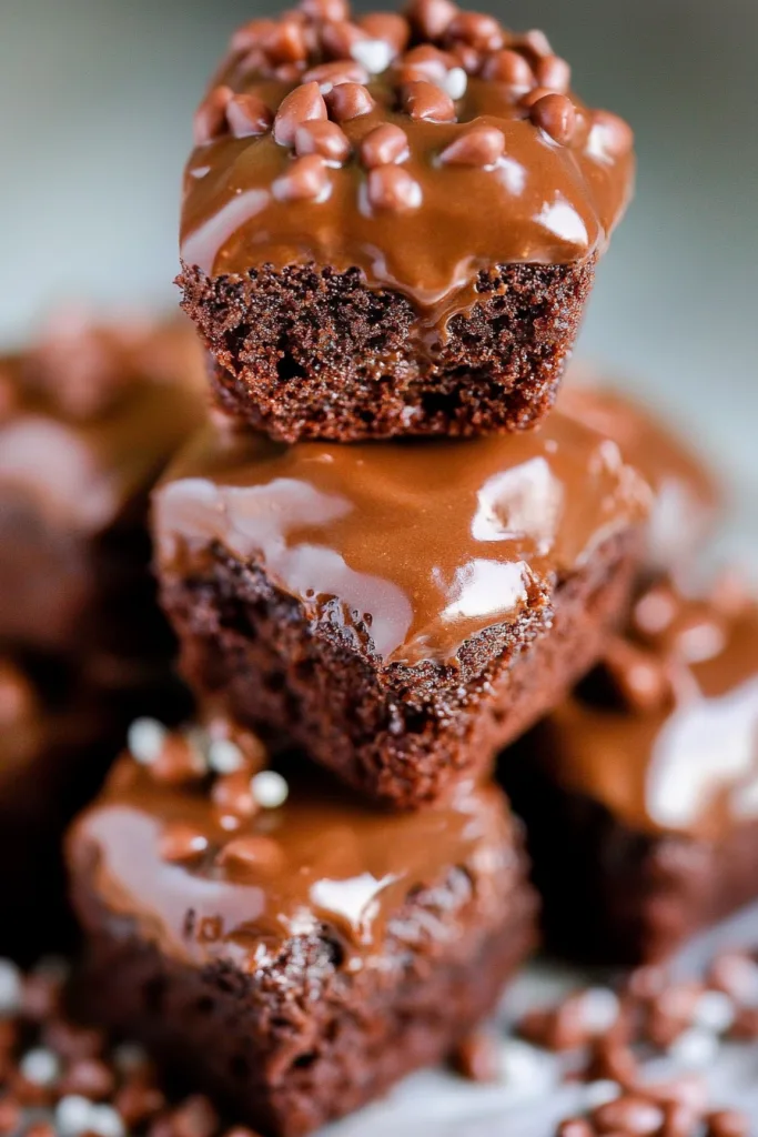 Plate of frosted chocolate cake pieces ready to serve.