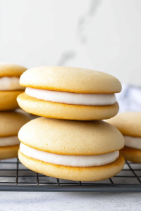 Soft, domed cookies paired with rich vanilla filling.