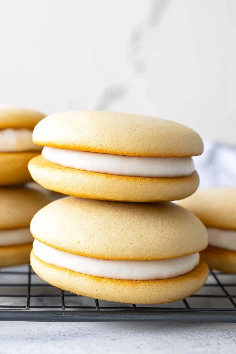 Soft, domed cookies paired with rich vanilla filling.