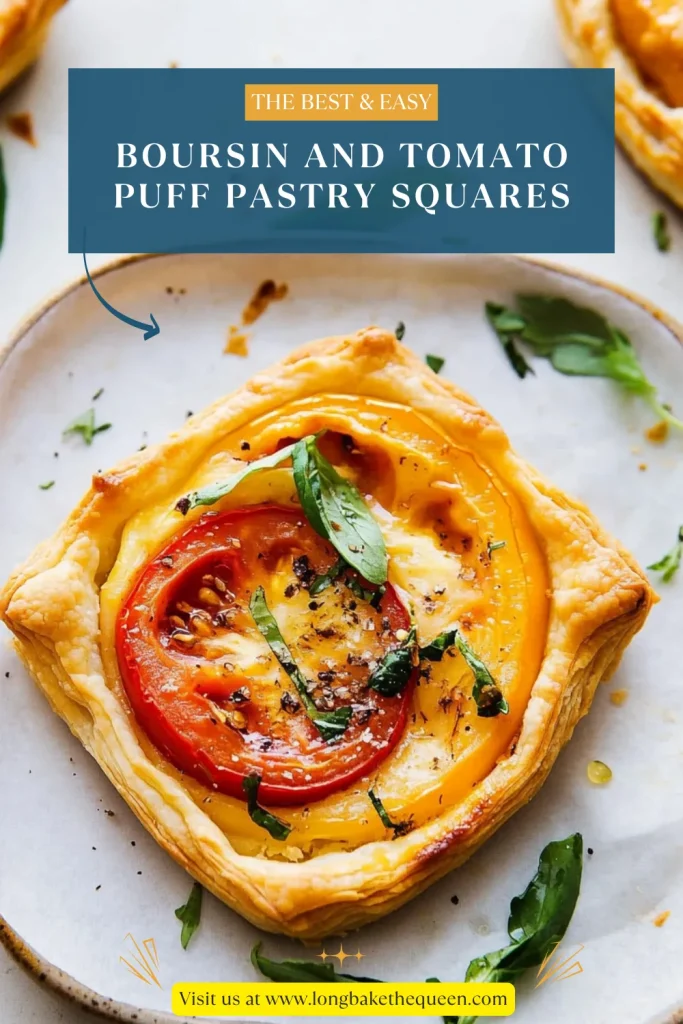 Boursin and Tomato Puff Pastry Squares