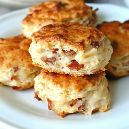 Biscuits arranged neatly on a white plate, highlighting their crisp crust.