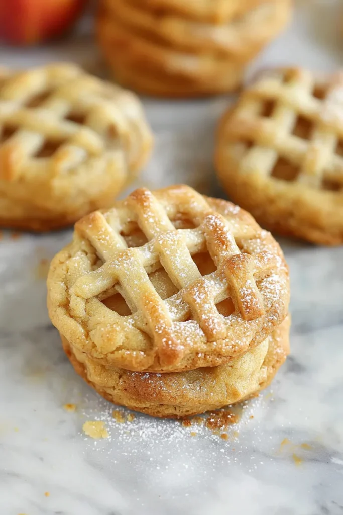 Mini pieโstyle cookies with a golden crust and sugar topping.