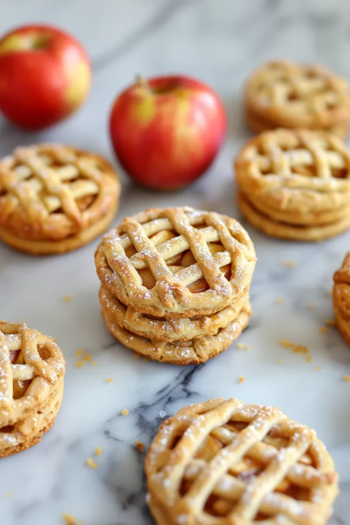 Artisan cookies featuring a lattice pattern and warm baked finish.
