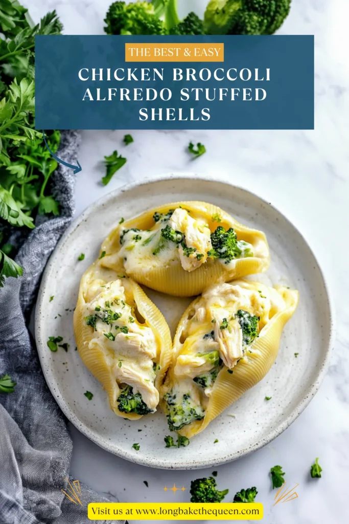 Chicken Broccoli Alfredo Stuffed Shells