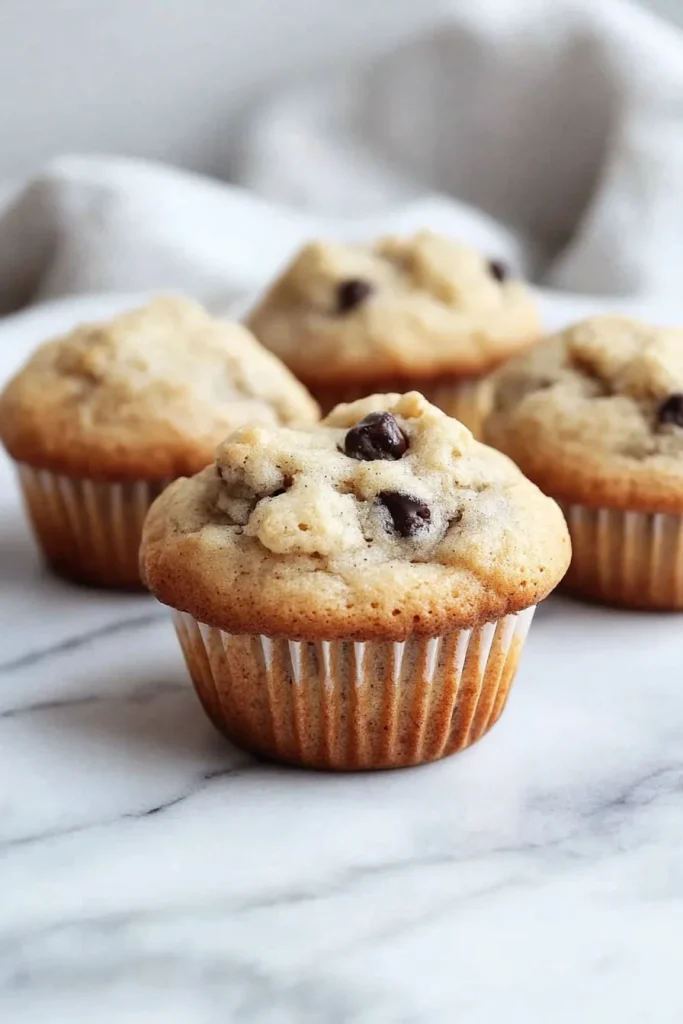 Muffins arranged on a light surface, highlighting their domed tops and even bake.