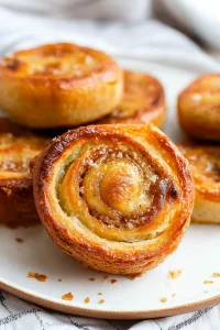 Freshly baked rolls showcasing melted filling and browned tops.