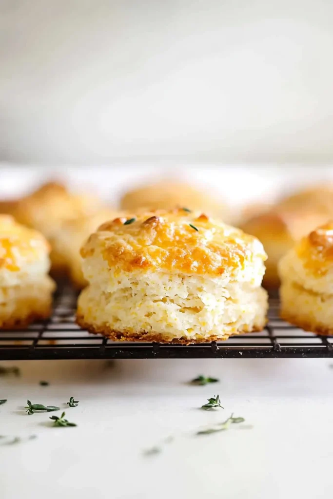 Freshly baked biscuits showing crisp tops and soft interiors.