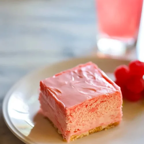Fruity Shirley Temple bars with glossy finish and creamy consistency.