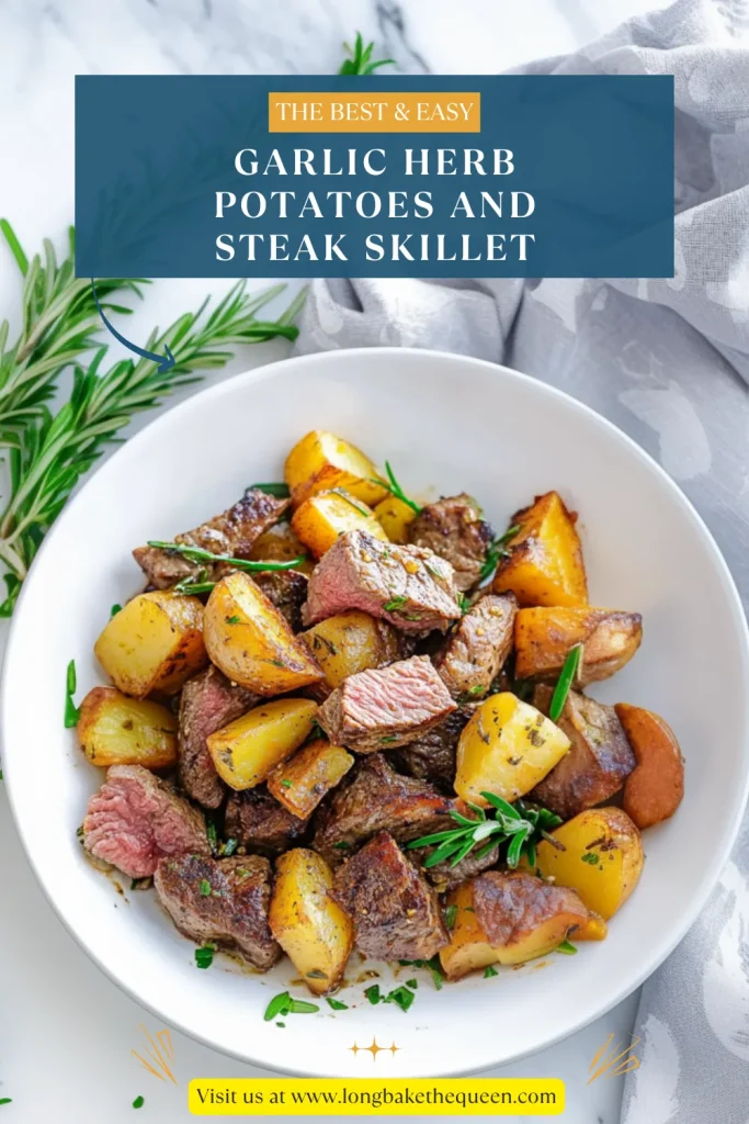 Garlic Herb Potatoes and Steak Skillet