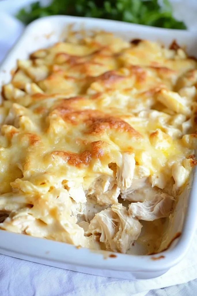 Warm baked dish highlighting creamy texture and browned topping.