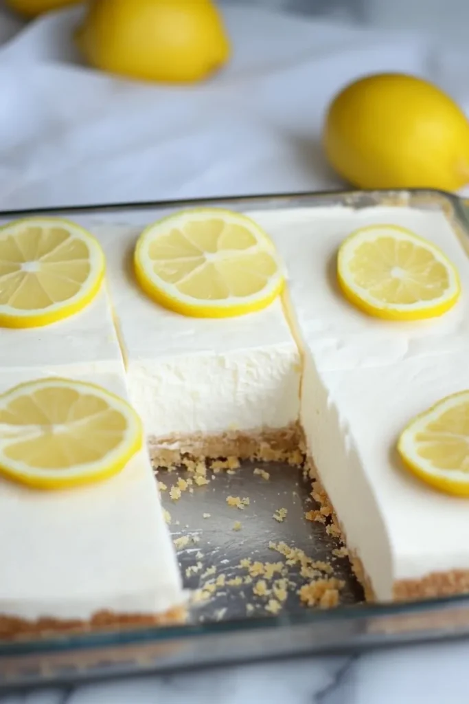 Golden crust cheesecake with a thick, white layer and citrus garnish.