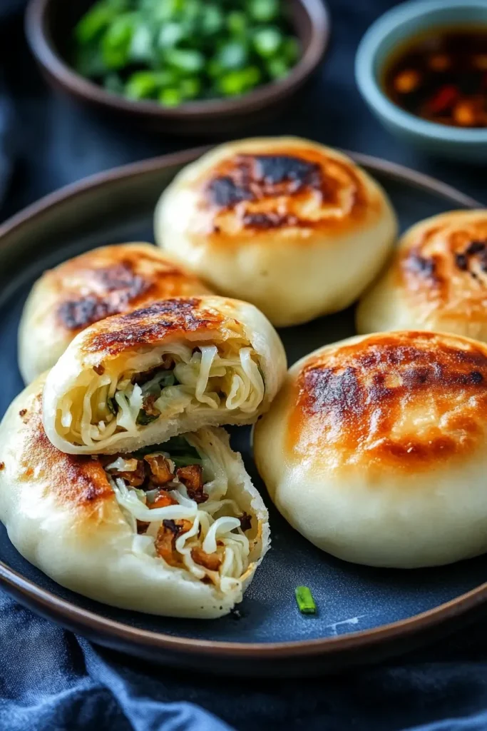 Crispy buns arranged neatly, highlighting the contrast between crunchy exterior and moist filling.