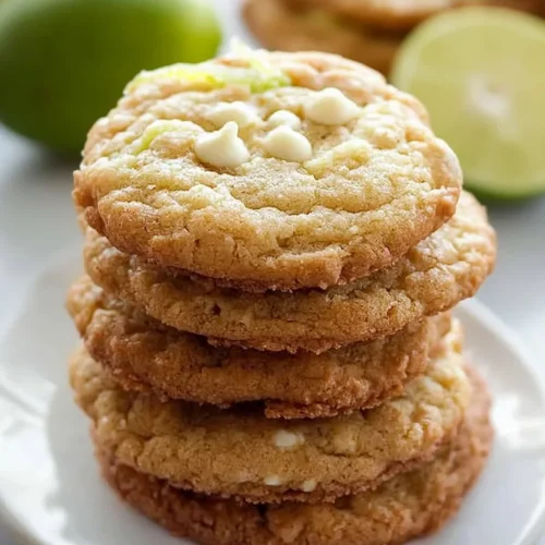 Freshly baked cookies with visible coconut flakes and chocolate pieces.
