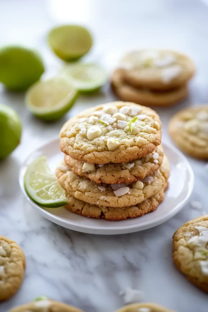 Plate of cookies highlighting golden-brown texture and glossy chips.
