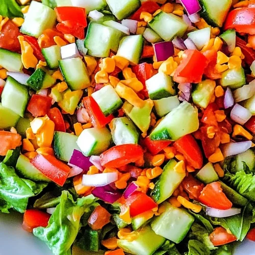Healthy salad featuring cucumbers, onions, and peppers, captured under soft natural light.