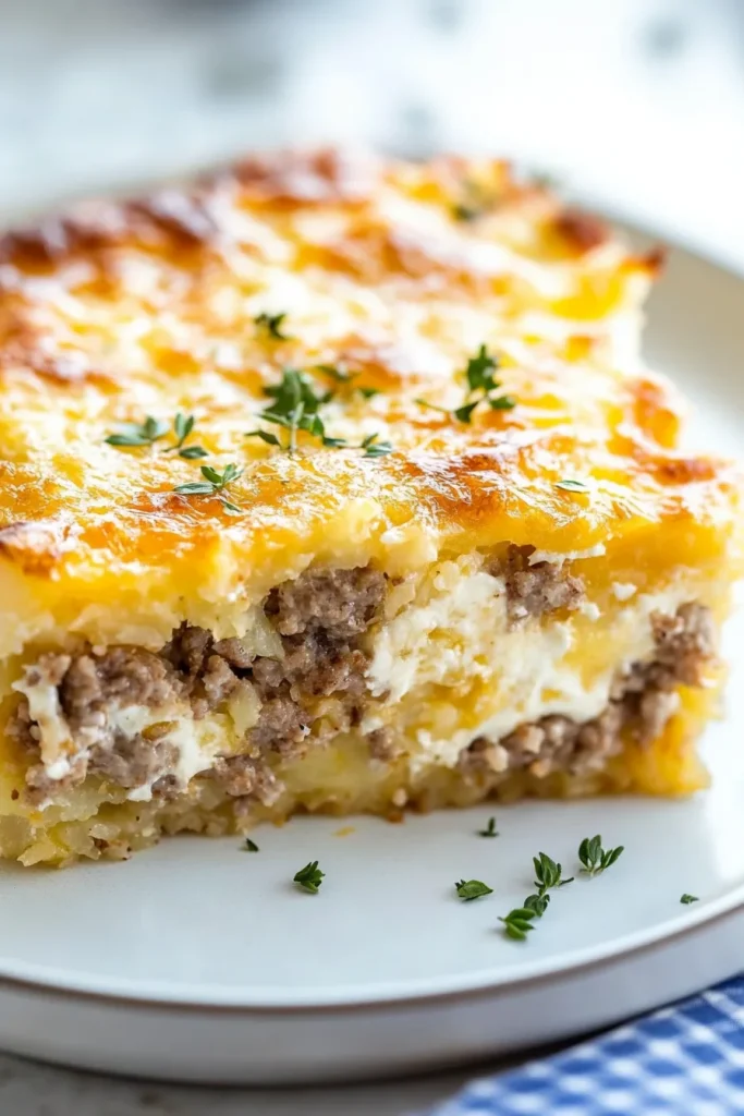 Golden baked casserole with melted cheese and crisp edges.