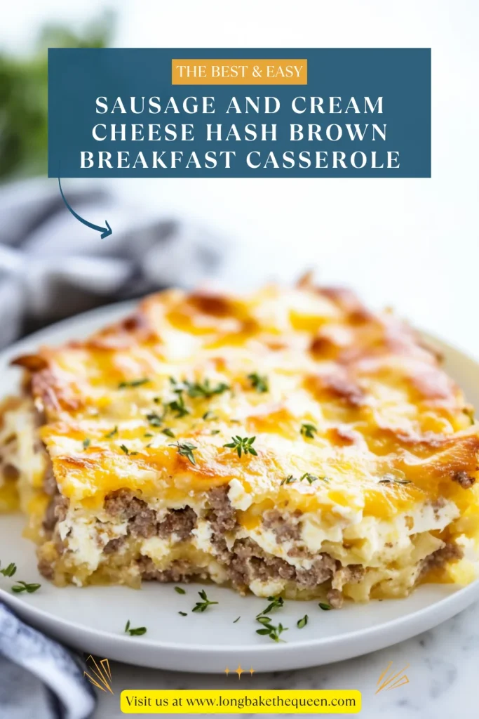 Sausage and Cream Cheese Hash Brown Breakfast Casserole