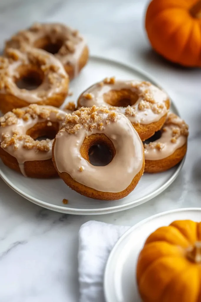Freshly baked donuts with smooth glaze catching the light.